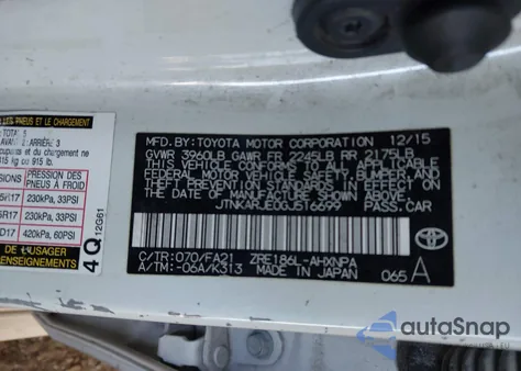 2016 Scion Im из США, поврежденный, VIN JTNKARJE0GJ516699